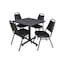 Kobe Kobe Square Table & Chair Set, Wood, Metal, Vinyl Top, Grey TKB3030GY29BK - alternate 1